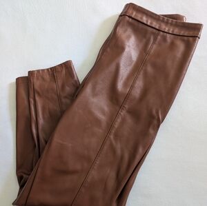 Brown Faux Leather Pants